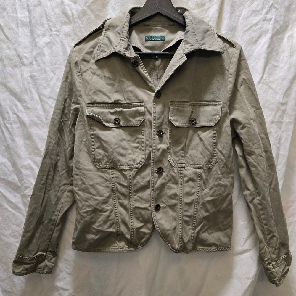 Lauren Jeans Company Ralph Lauren Olive Green Utility Military Jacket Size Large